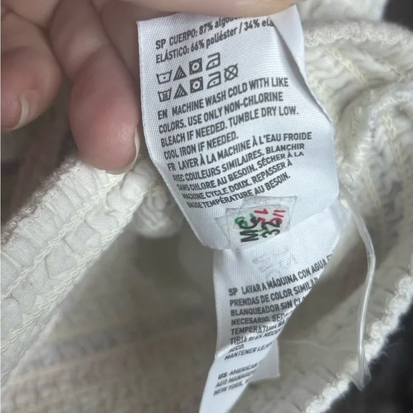 American Eagle Striped Elastic Cropped and Sleeveless Top Cotton Blend - Picture 5 of 6